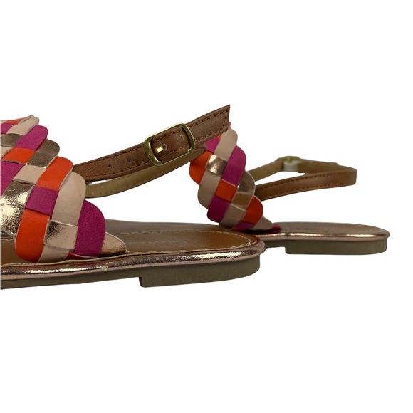 American Eagle Brown with Multicolor Band Strap Thong Sandals - Size:8 - Picture 7 of 8